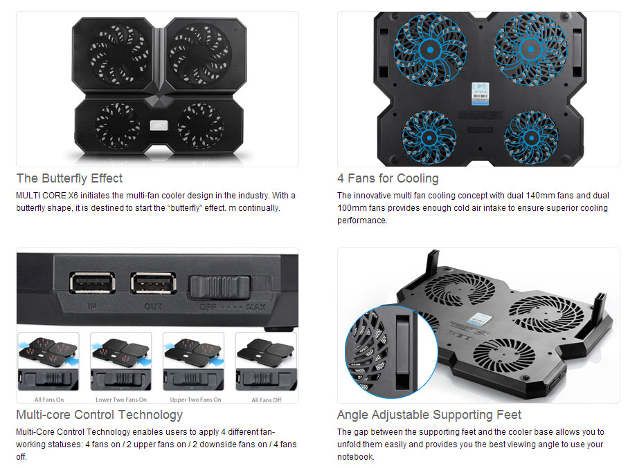 Buy Deepcool Multi Core X6 Notebook Cooler [NBMULTICOREX6] PC Case