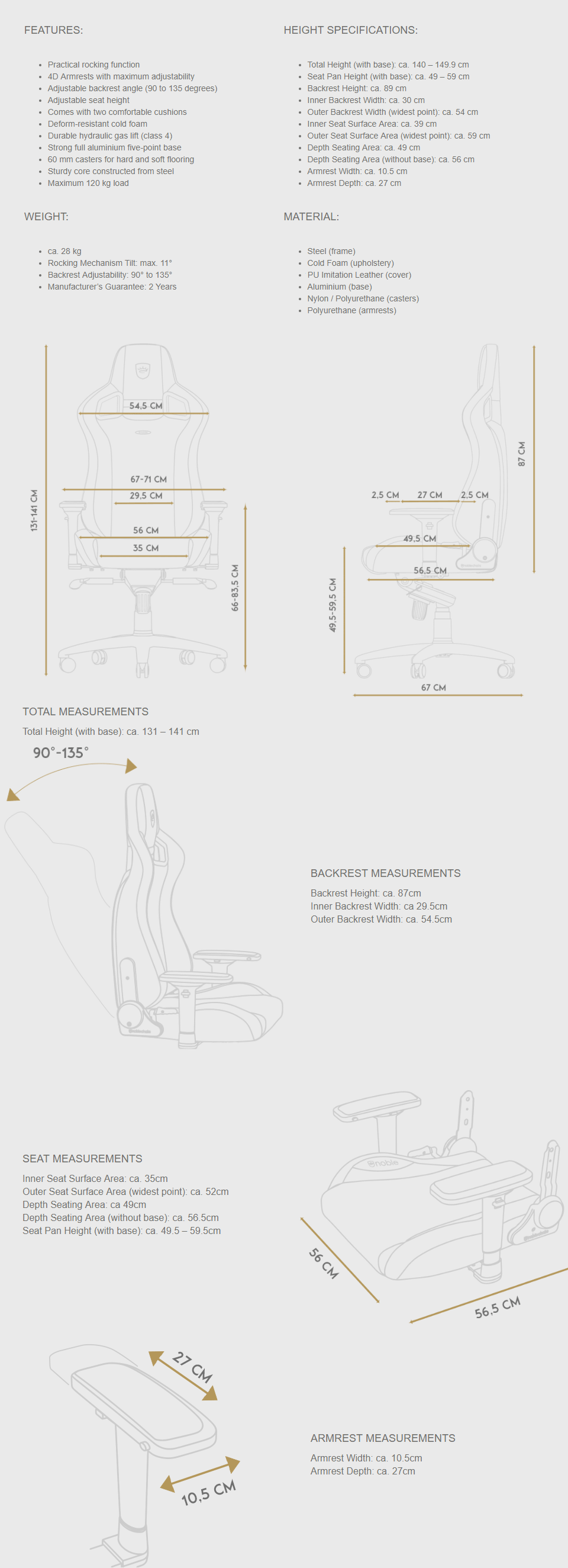 Buy noblechairs EPIC PU Leather Gaming Chair SK Edition [NBLPUSKG001