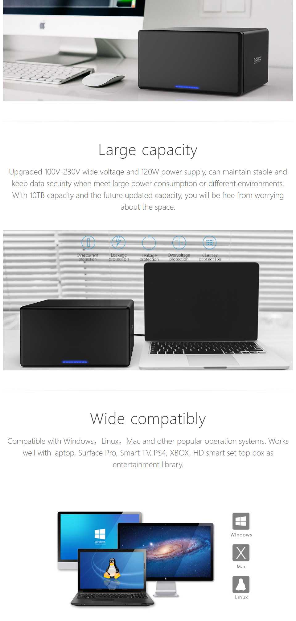 Buy Orico 8 Bay USB 3.0 Hard Drive Enclosure [ORICONS800U3BK] PC