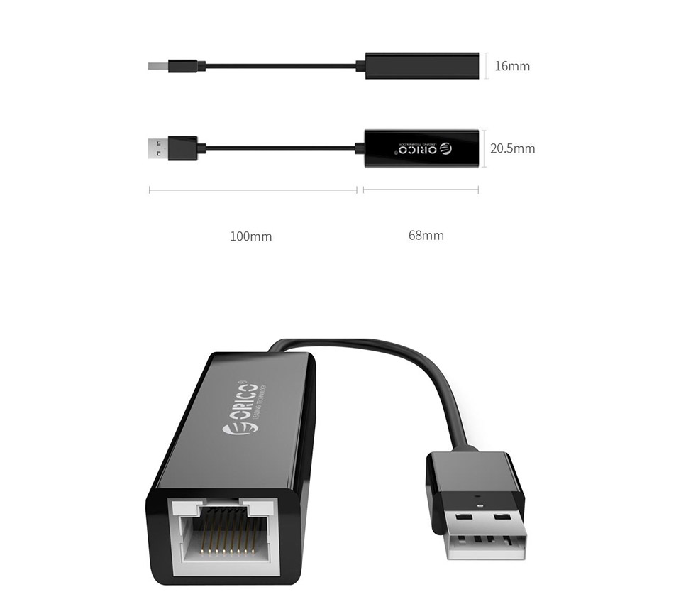 Buy Orico USB 3.0 Gigabit Network Adapter [ORICOUTJU3BK] PC Case Gear Australia