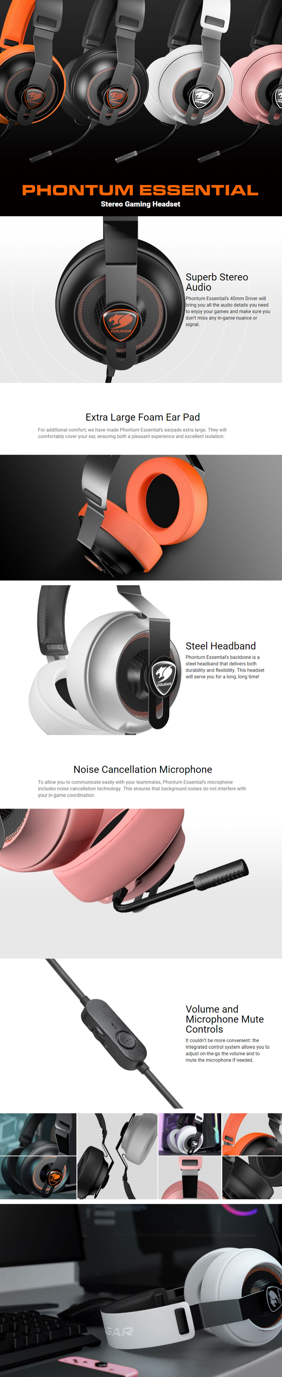 Buy Cougar Phontum Essential Stereo Gaming Headset Orange [CGR