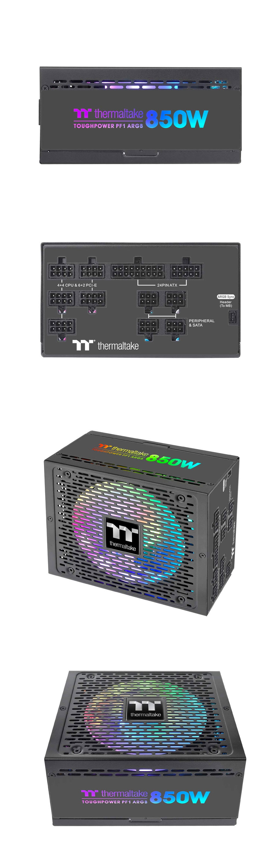 thumbnail image 2 of Thermaltake Toughpower IRGB Plus 1250W 80 Titanium Smart Zero 16.8 Million Colors 2 of 11