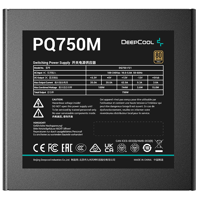 Buy Deepcool PQ750M Gold 750W Modular Power Supply [R-PQ750M-FA0B-AU ...