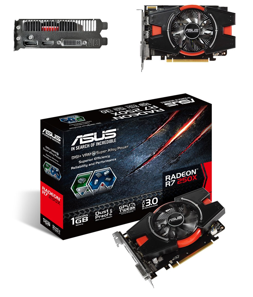 Buy ASUS Radeon R7 250X 1GB [R7250X-1GD5] | PC Case Gear Australia
