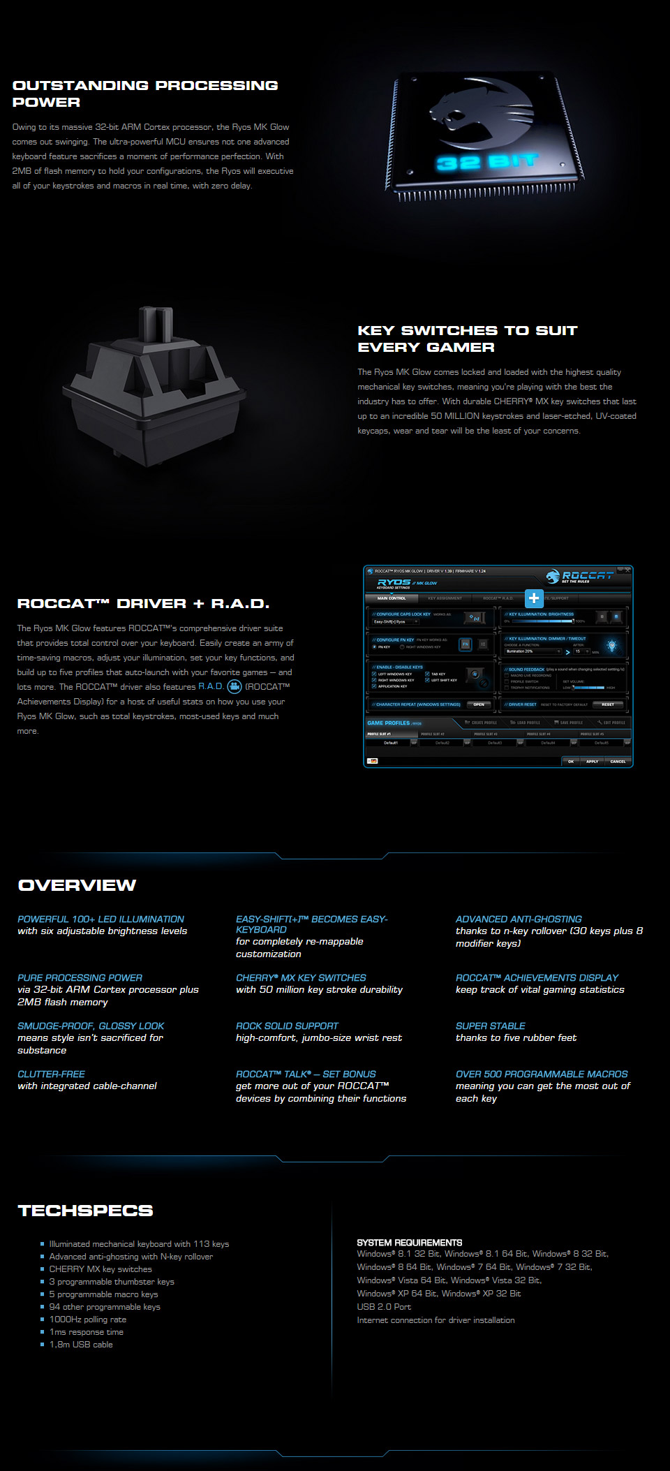 Roccat Ryos Mk Glow Cherry Mx Brown Buy Roccat Ryos MK Glow Mechanical Keyboard Cherry Brown [ROC-12-751-BN
