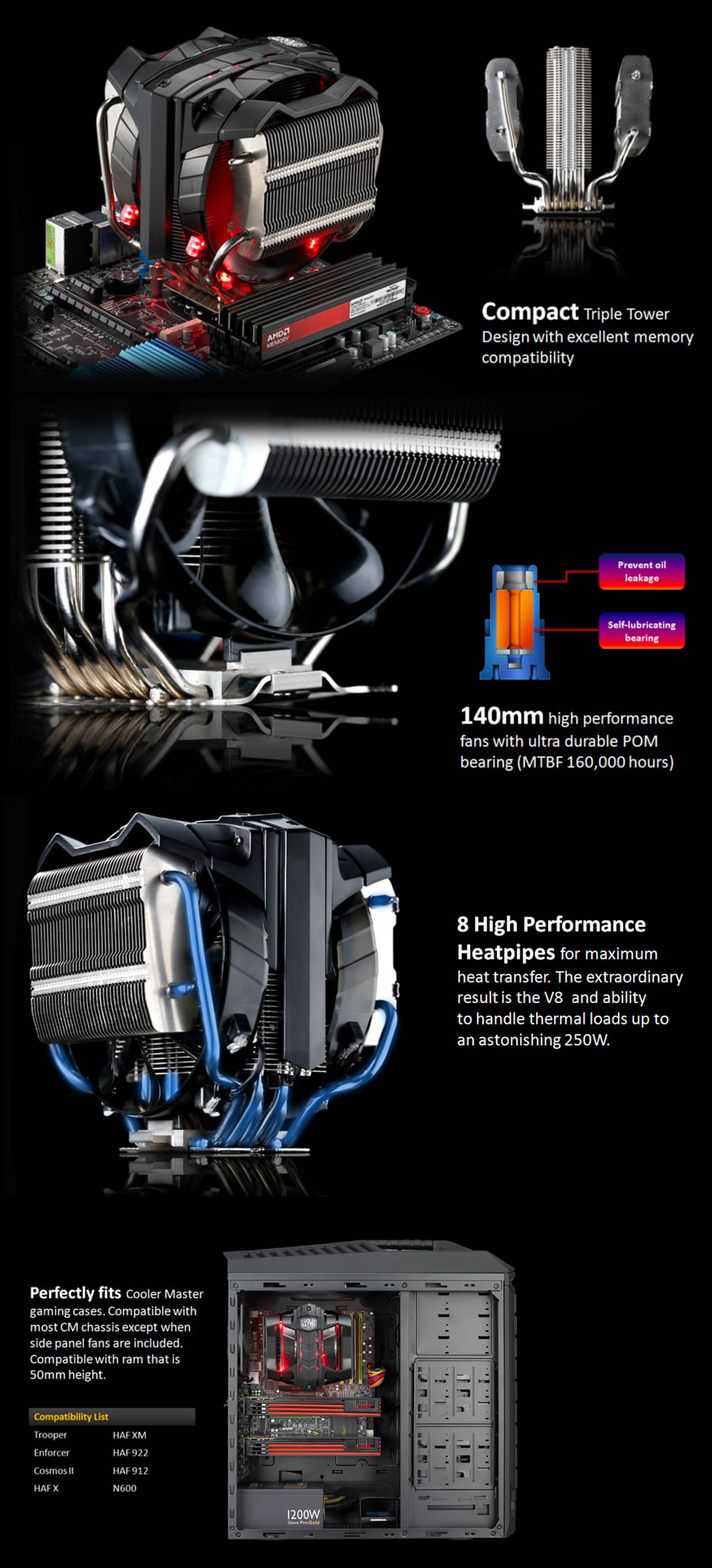 Buy CoolerMaster V8 GTS CPU Cooler [RRV8VC16PRR1] PC Case Gear