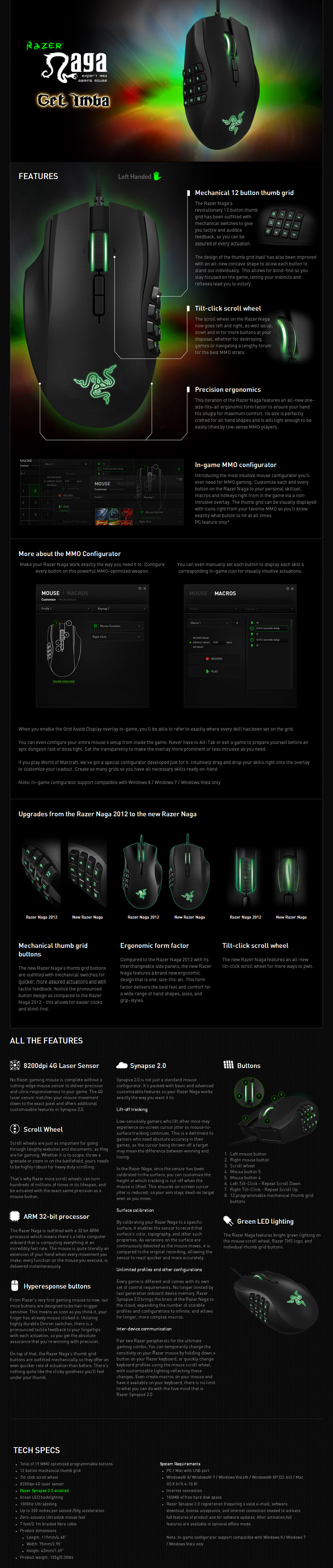 Buy Razer Naga 14 Expert Mmo Gaming Mouse Left Hand Edition Rz Naga 14 Left Pc Case Gear Australia