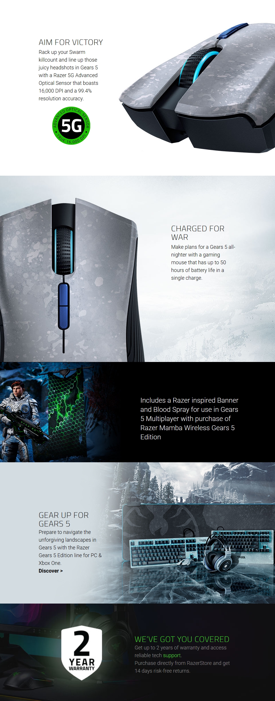 Razer Mamba Gears 5 Edition Wireless Optical Gaming Mouse Razer Mamba Gears 5 Edition Wireless Optical Gaming Mouse features 2
