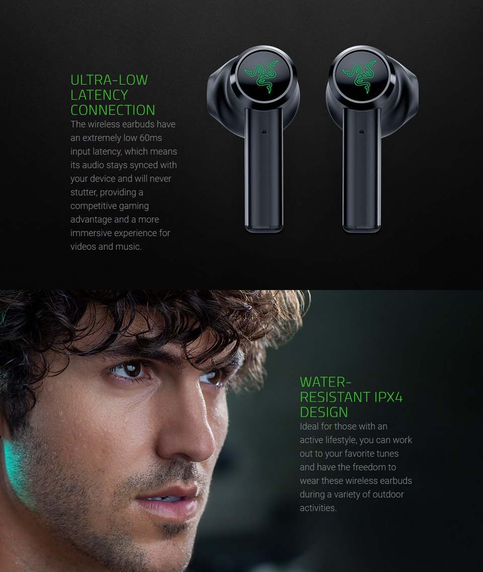 Razer Hammerhead Wireless In-Ear Headphones Razer Hammerhead Wireless In-Ear Headphones features