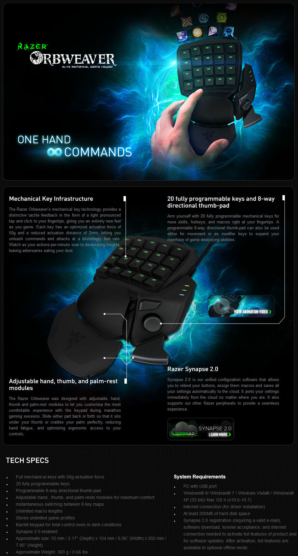 Buy Razer Orbweaver Elite Mechanical Gaming Keypad [RZ-ORBWEAVER] | PC ...