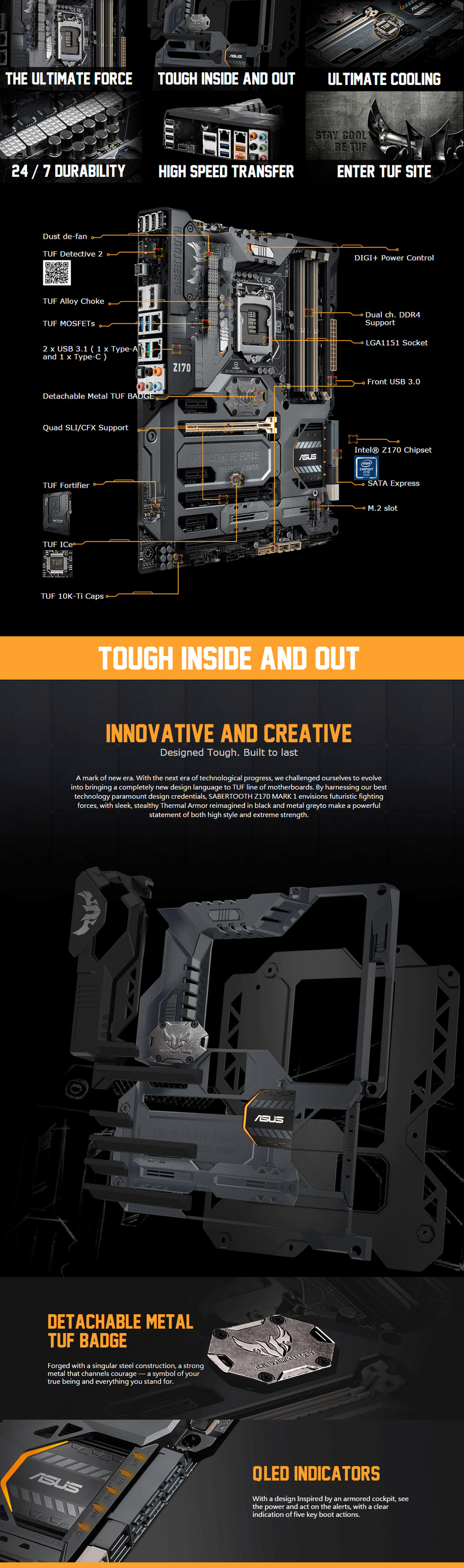 Buy ASUS Sabertooth Z170 Mark Motherboard [SABERTOOTH-Z170-MARK