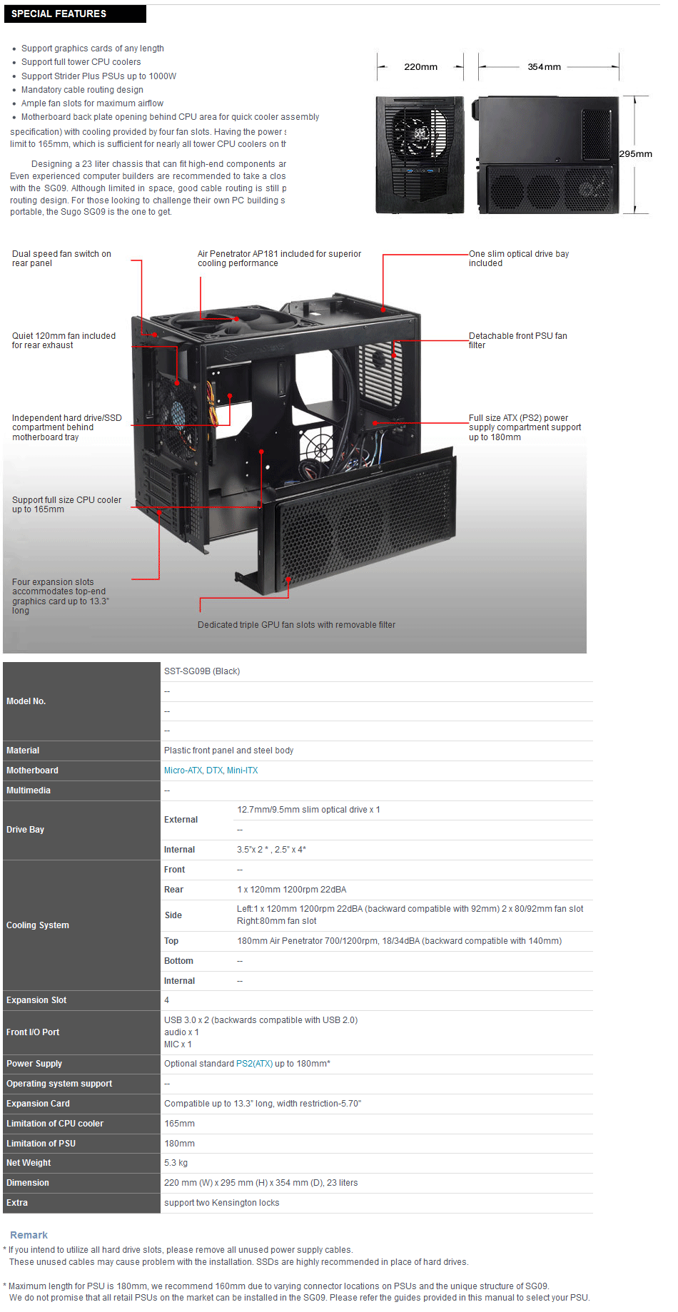 Buy Silverstone SG09 Black Case USB 3.0 [SST-SG09B] | PC Case Gear ...