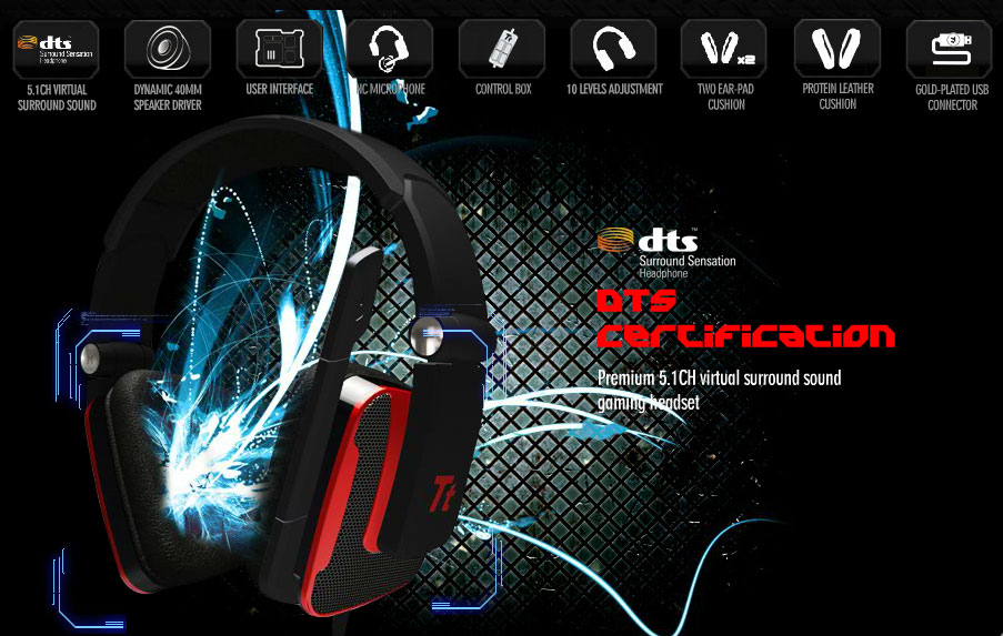 Buy Tt eSPORTS Shock One DTS Surround Sound USB Headset [TT-HT