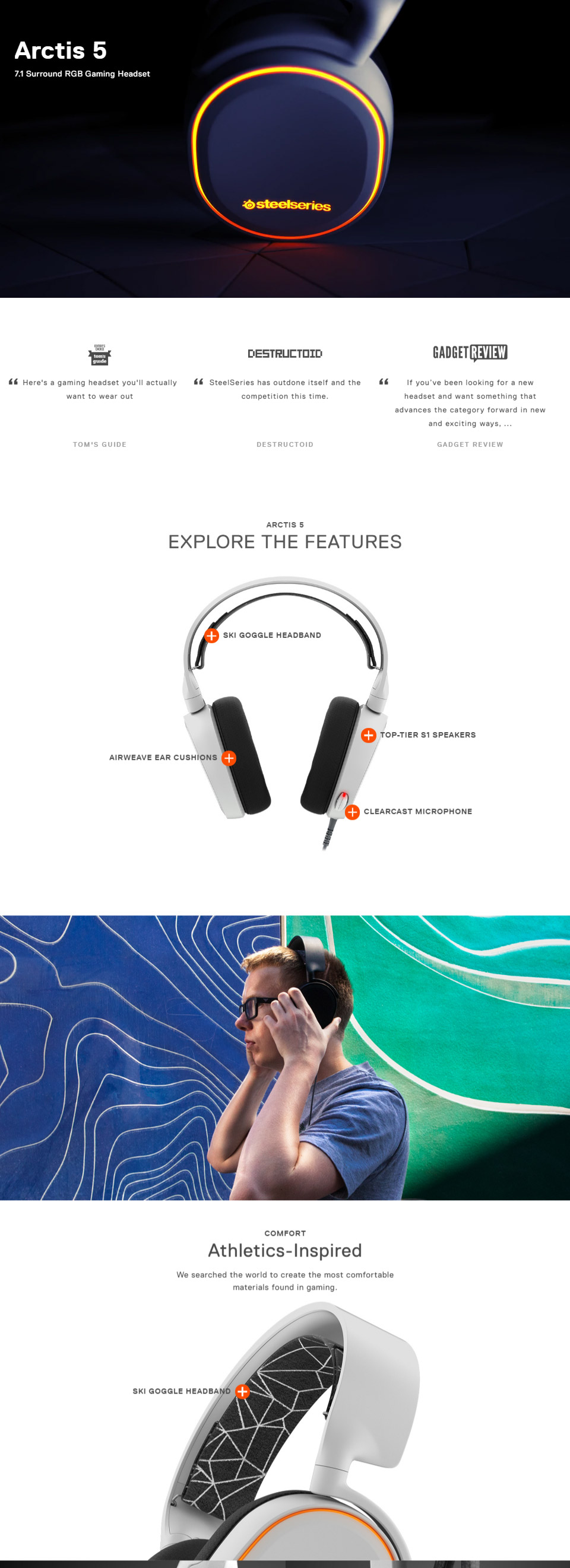 Buy SteelSeries Arctis Gaming Headset White [SS-61444] PC Case