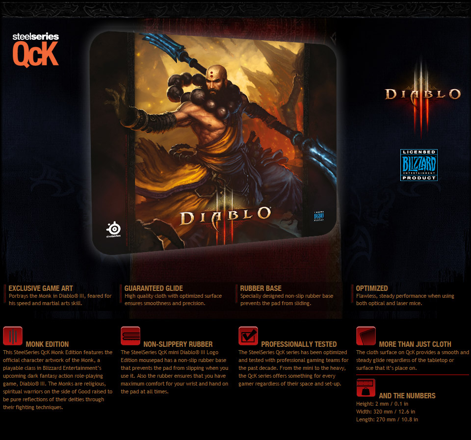 Buy SteelSeries QcK Monk Edition Mouse Pad [SS67228] PC Case Gear