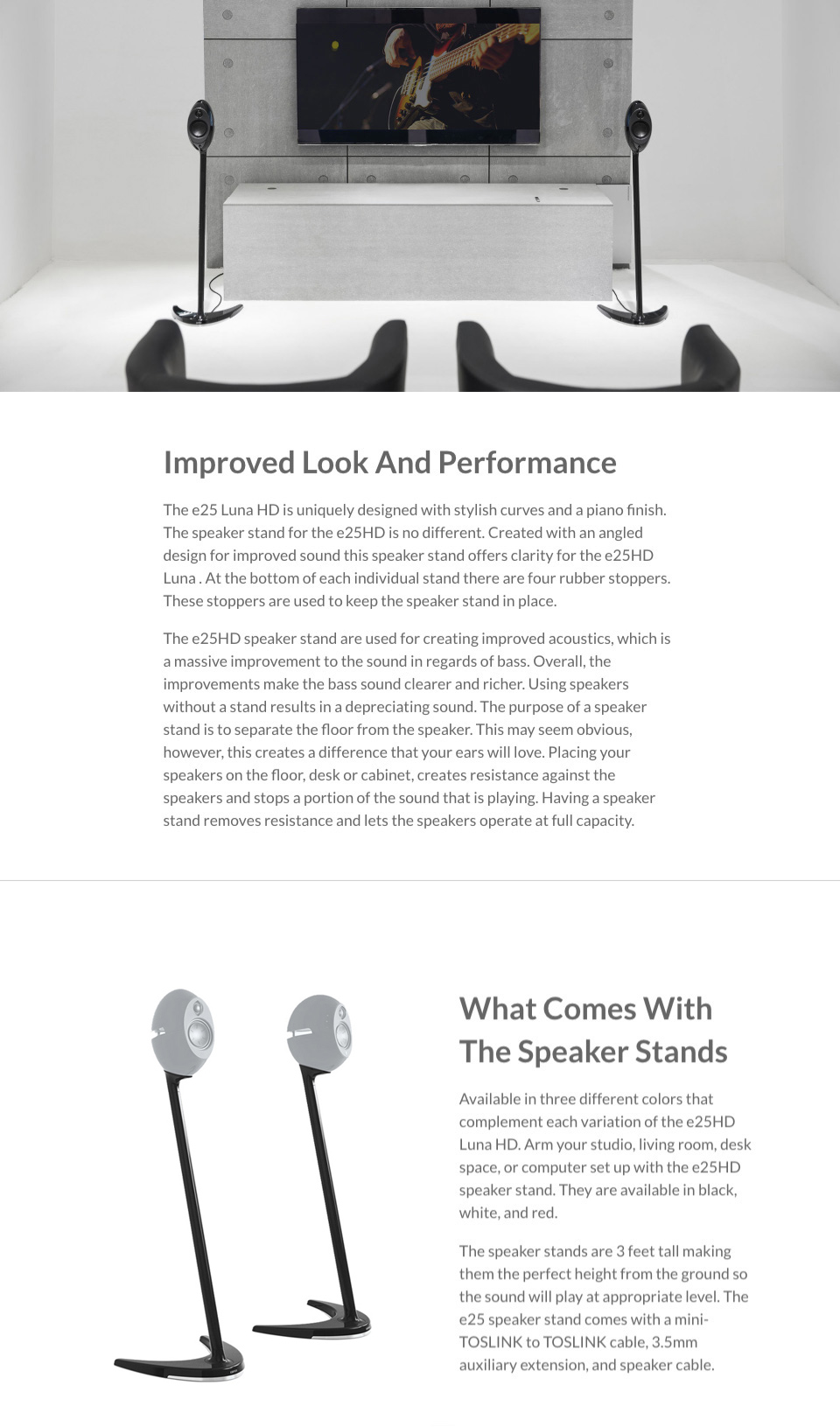 Edifier SS01C Speaker Stands Black Suits E25, E25HD & E235 Edifier SS01C Speaker Stands Black Suits E25, E25HD & E235 feature