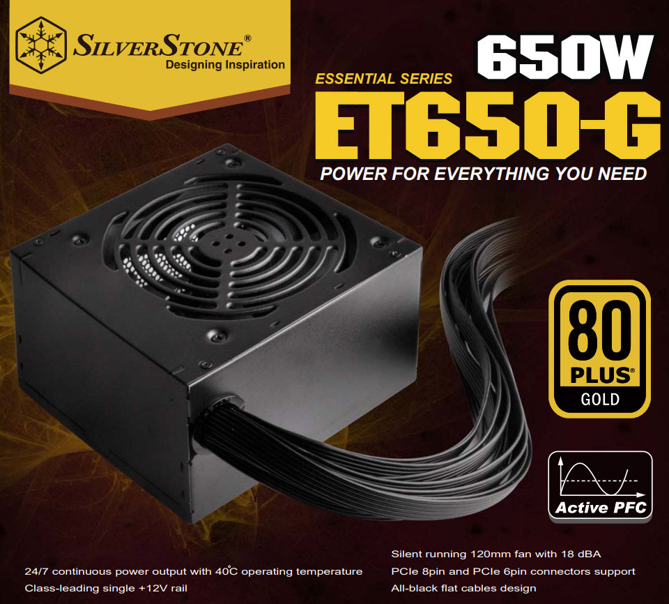 650W 電源 ET650-HG PLUS GOLD Silver Stone ET650-HG
