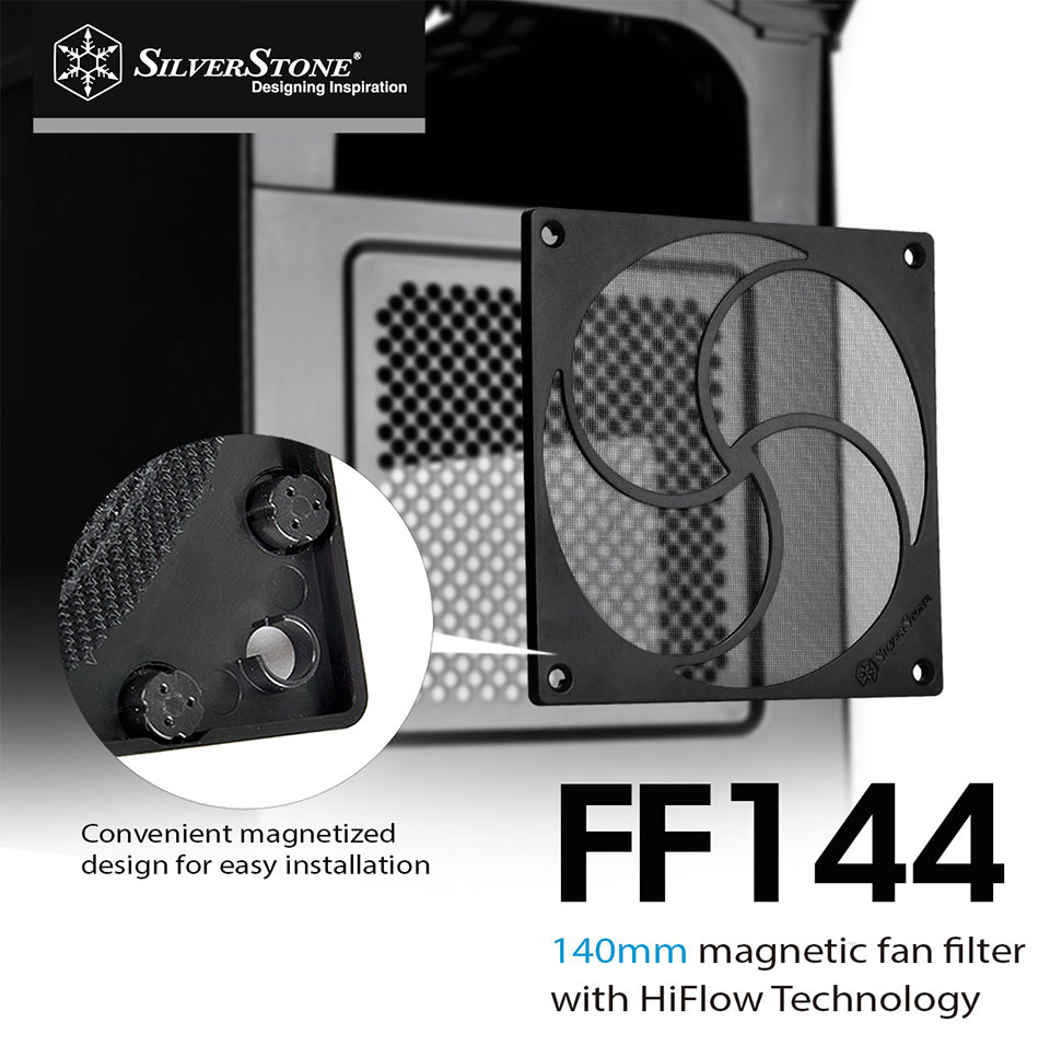 SilverStone FF141B 140mm Fan Filter – Magnetic Case Fan Dust Filter