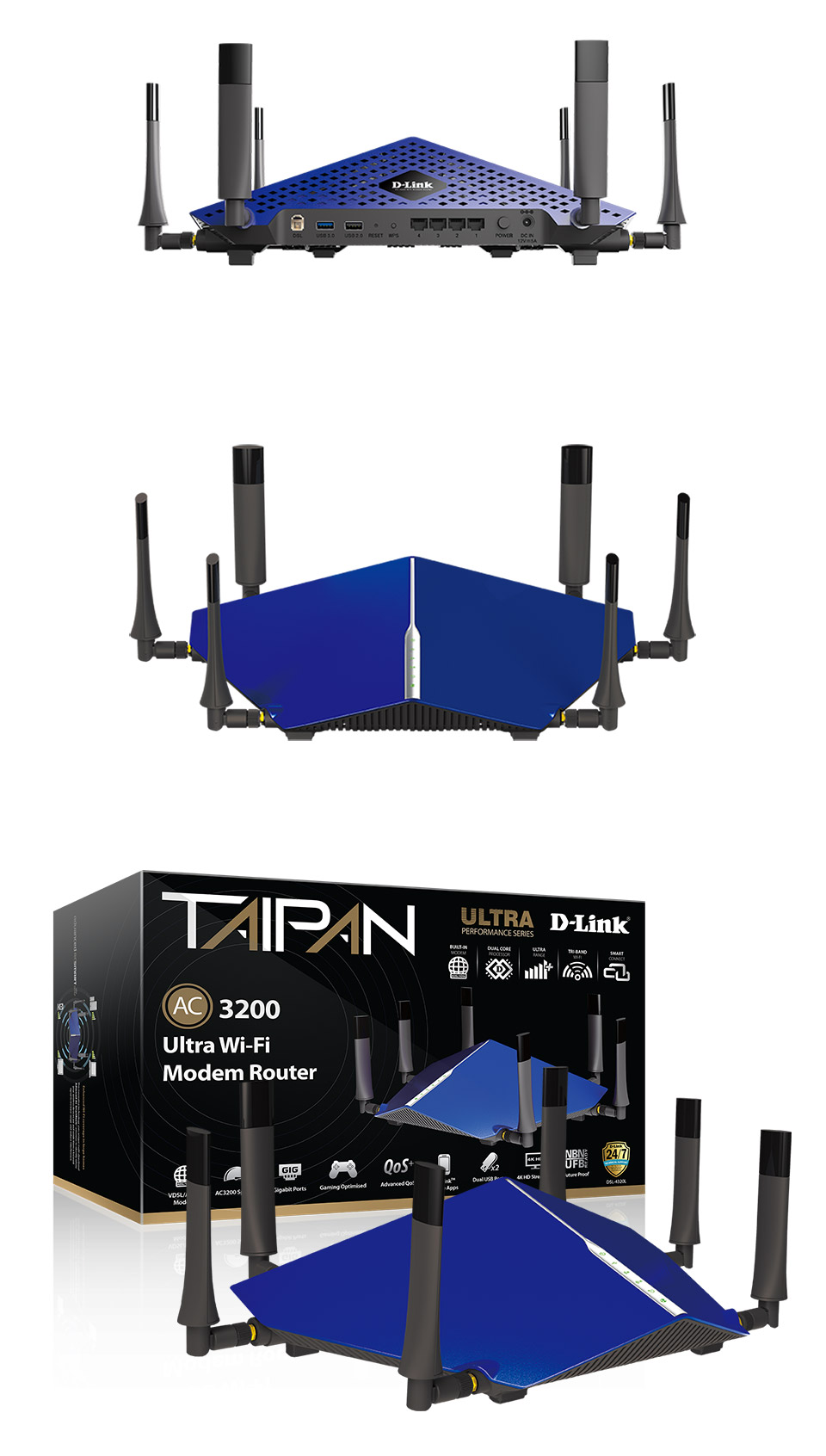 Buy D Link Taipan Ac3200 Ultra Wi Fi Modem Router Dsl 4320l Pc Case 9845