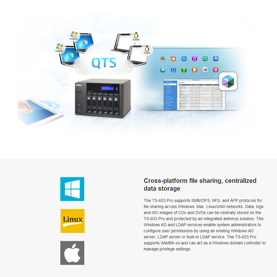 Qnap TS-653 Pro NAS Server, 6 Bay, SATA 6Gb/s, RAID, Gigabit Ethernet, ISCSI, Nero - 2