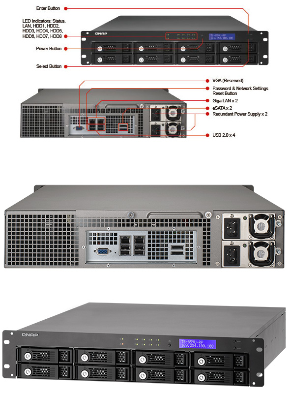 Buy QNAP TS859URP 2U RackMounted NAS [QN00356A] PC Case Gear Australia