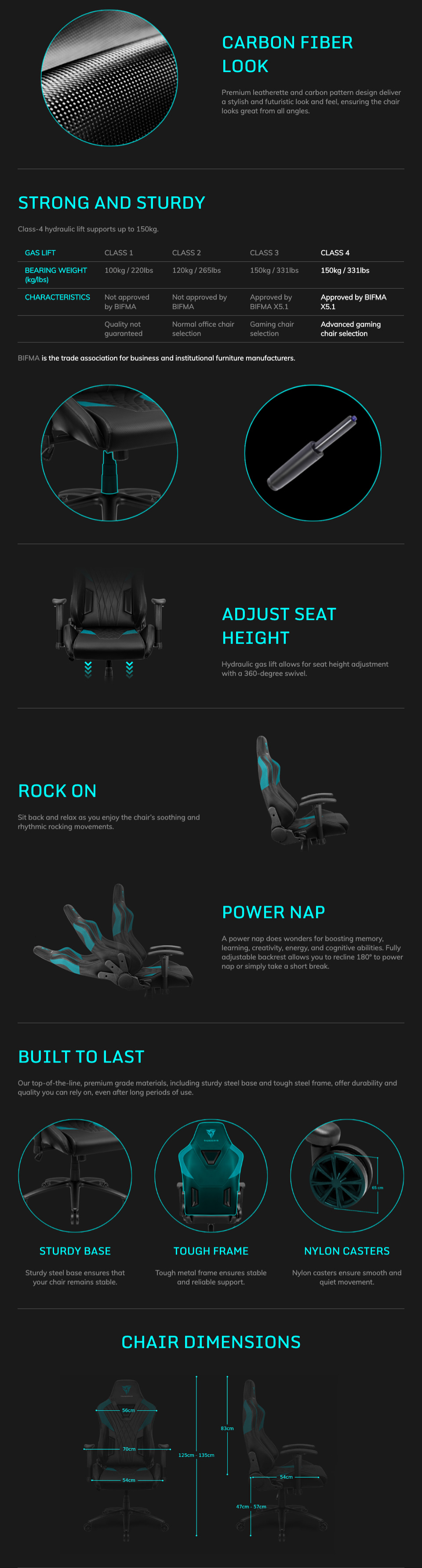 Aerocool ThunderX3 DC3 Gaming Chair Black features 2