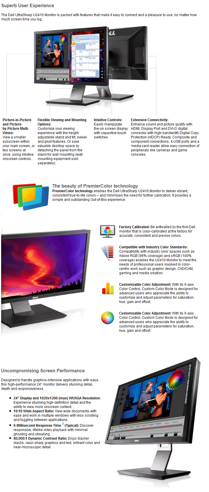 Buy Dell U2410w 24in Ultrasharp IPS Monitor [U2410W] PC Case Gear