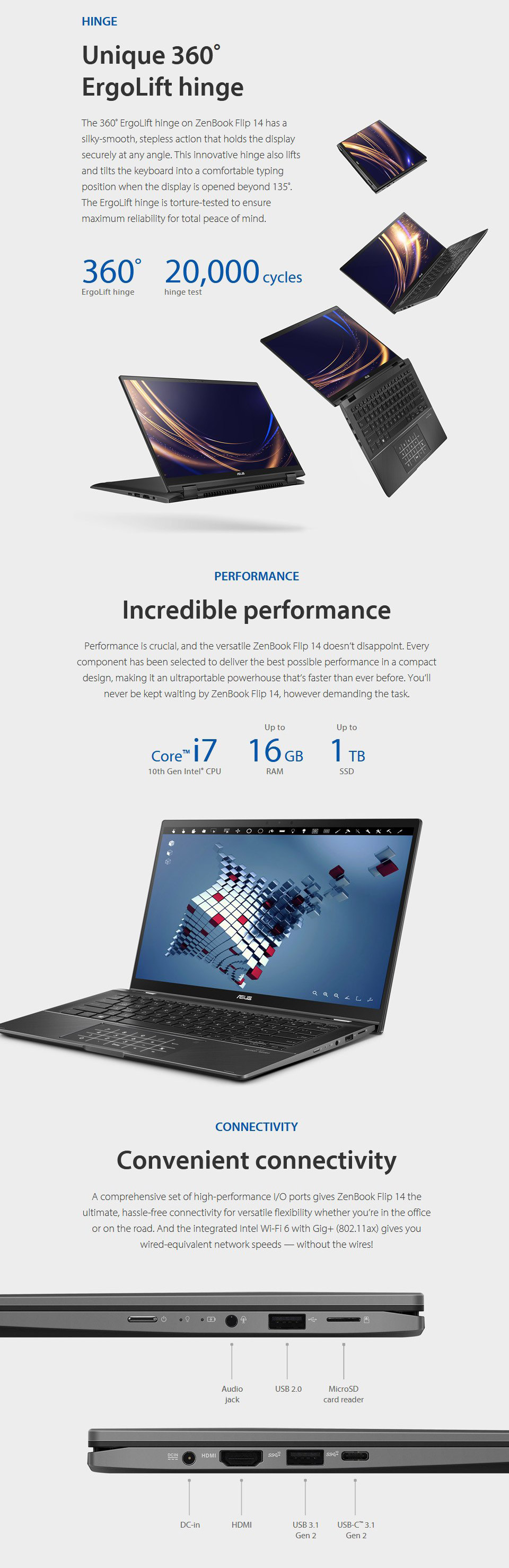 ASUS ZenBook Flip Core i5 14in Touch FHD Ultrabook ASUS ZenBook Flip Core i5 14in Touch FHD Ultrabook features 2