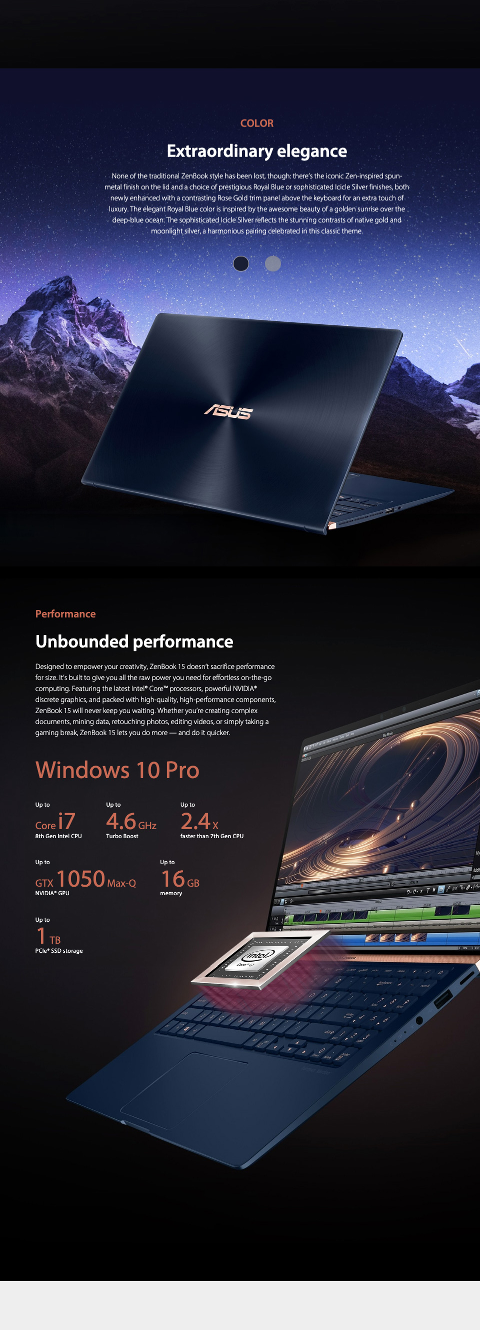 ASUS ZenBook Core i7-8565U GTX 1050 FHD 15.6in Laptop ASUS ZenBook Core i7-8565U GTX 1050 FHD 15.6in Laptop features 3
