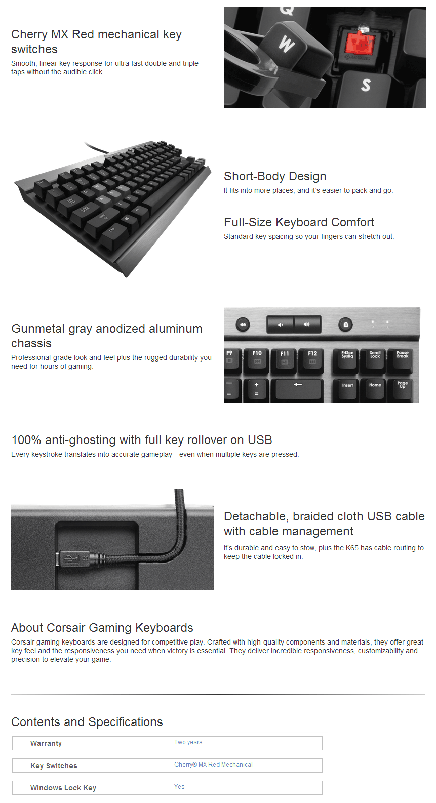 Buy Corsair Vengeance K65 Compact Mechanical Keyboard [VENGEANCEK65] PC Case Gear Australia