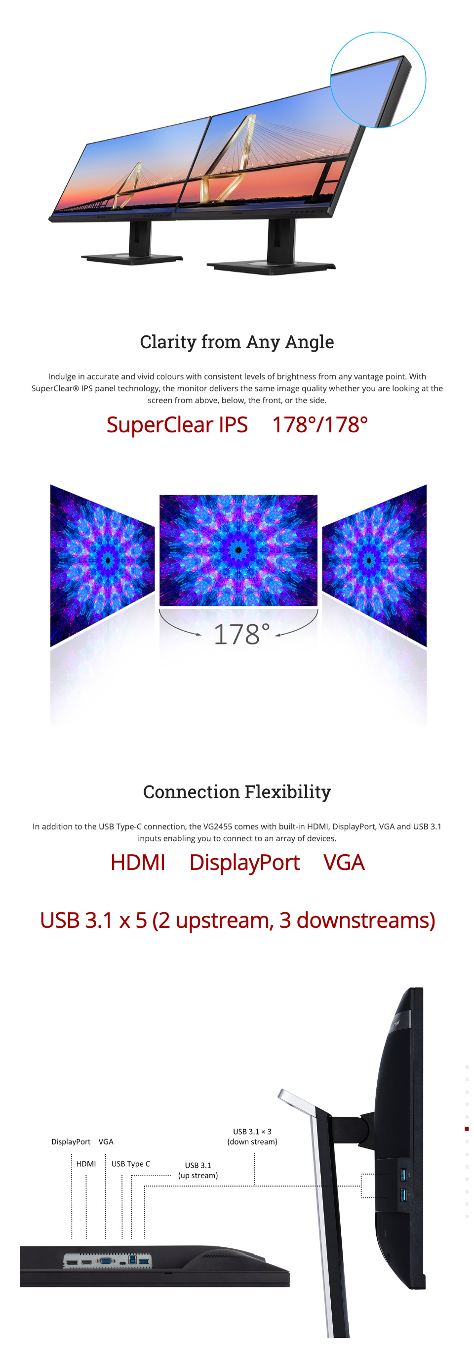 ViewSonic VG2455 FHD IPS 24in Monitor features 2