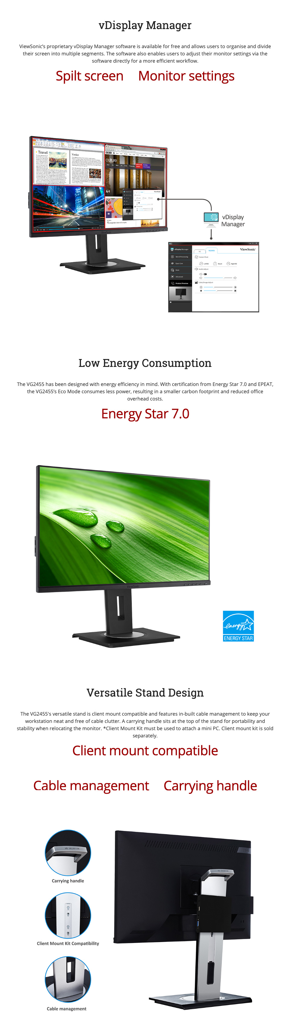 ViewSonic VG2455 FHD IPS 24in Monitor features 3