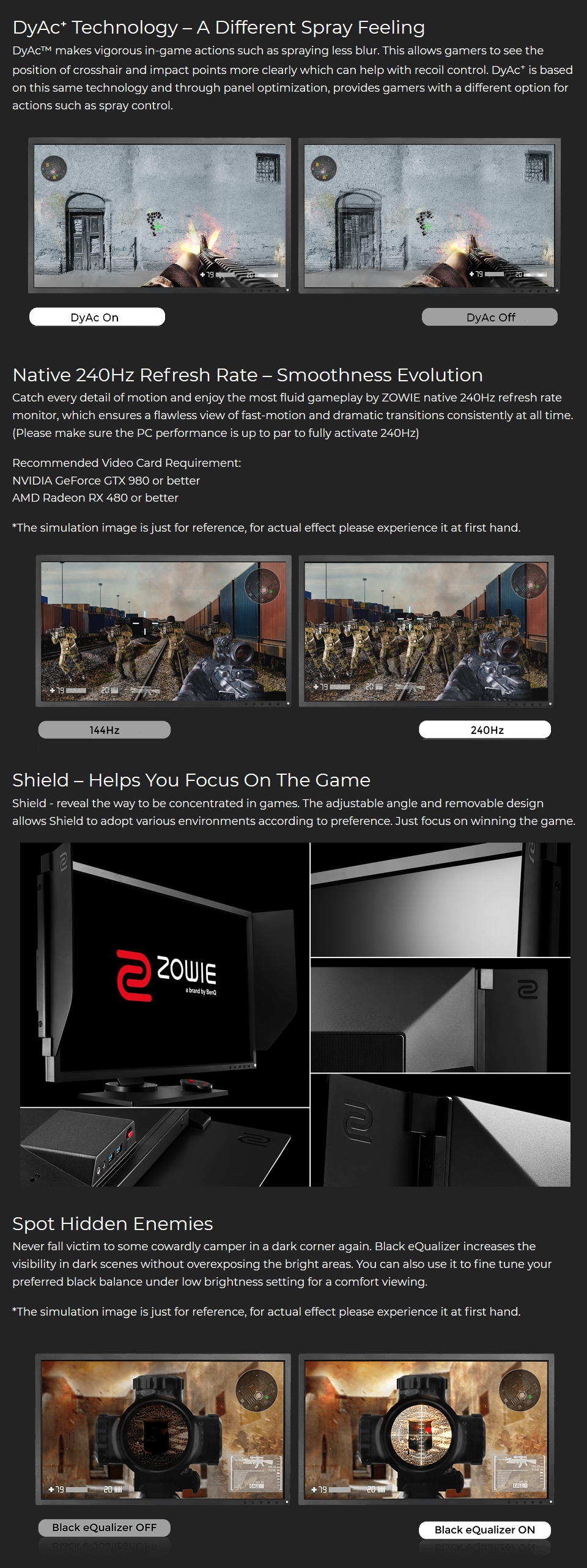 Buy BenQ Zowie XL2546S FHD 240Hz DyAc+ 24.5in e-Sports Monitor [XL2546S ...