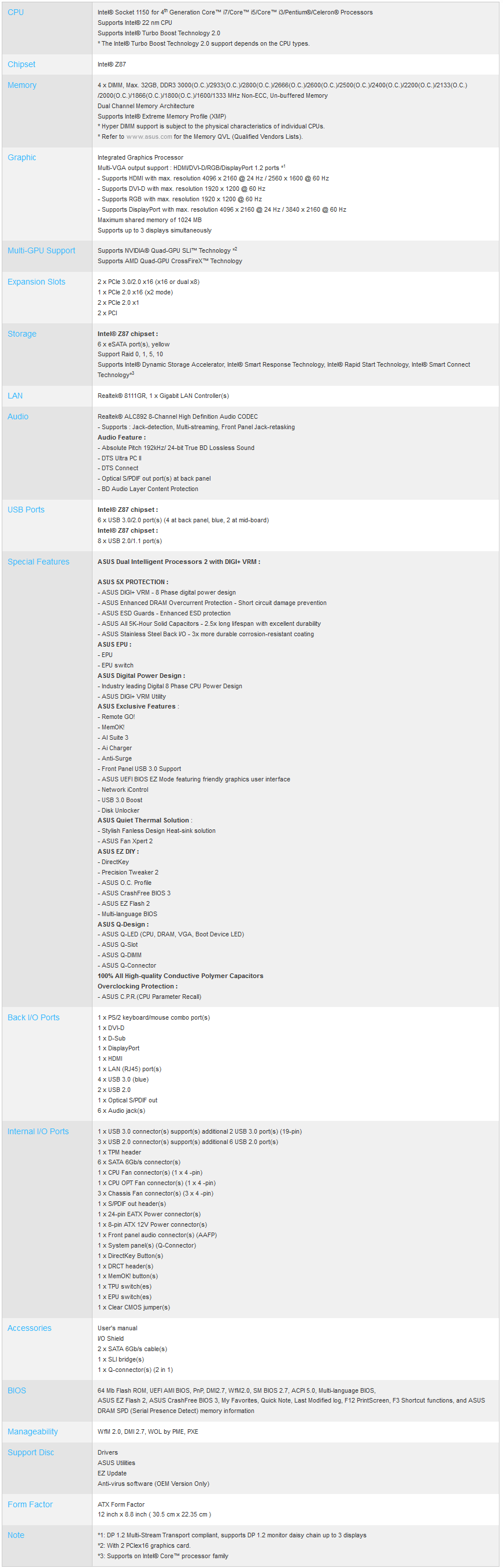 Buy ASUS Z87-A Motherboard [Z87-A] | PC Case Gear Australia