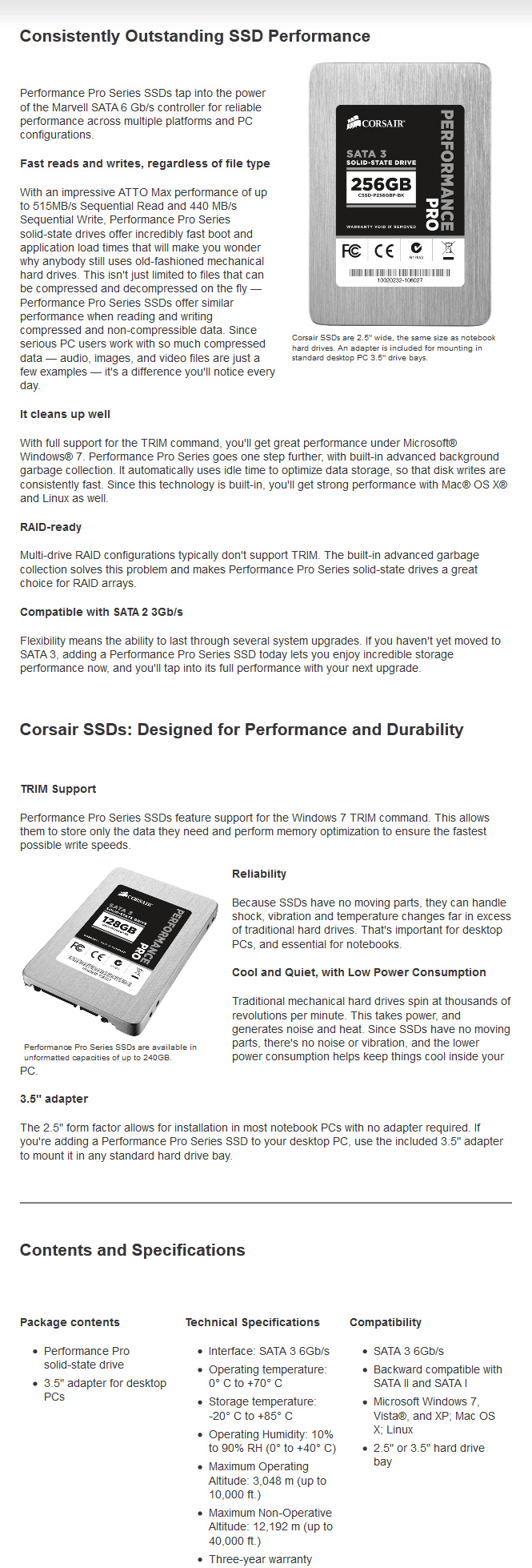 Buy Corsair Performance Pro Series 128GB SSD [CSSD-P128GBP-BK] | PC ...