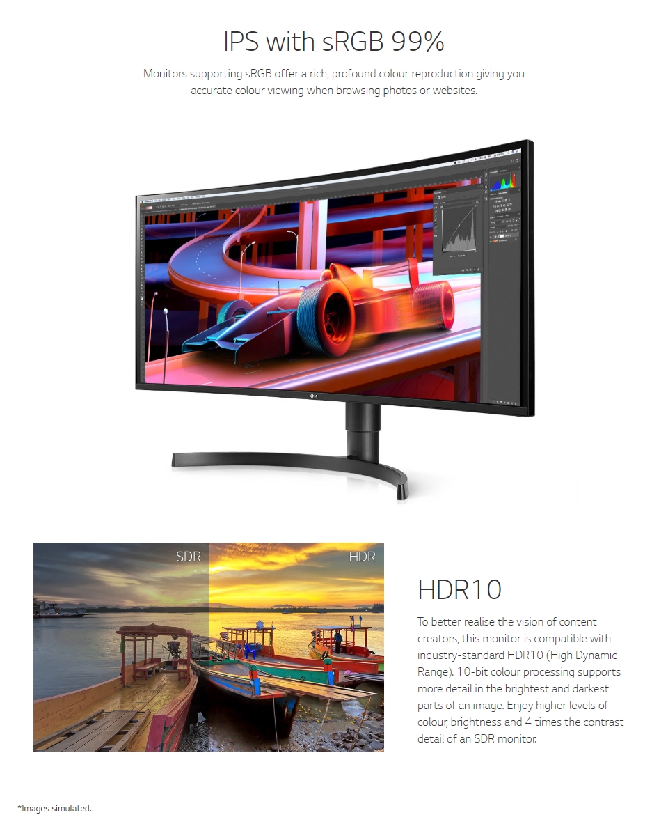 LG 34WL85C-B UWQHD HDR10 sRGB IPS Curved 34in Monitor LG 34WL85C-B UWQHD HDR10 sRGB IPS Curved 34in Monitor features 2