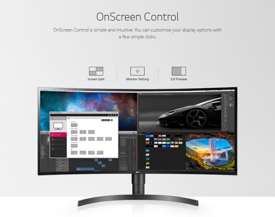 LG 34WL85C-B UWQHD HDR10 sRGB IPS Curved 34in Monitor LG 34WL85C-B UWQHD HDR10 sRGB IPS Curved 34in Monitor features 3