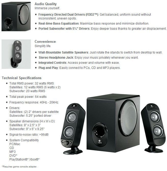 Buy Logitech X 230 2 1 Speaker System 970123 0122 PC Case Gear Buy Logitech X 230 2 1 Speaker System 970123 0122 PC Case Gear