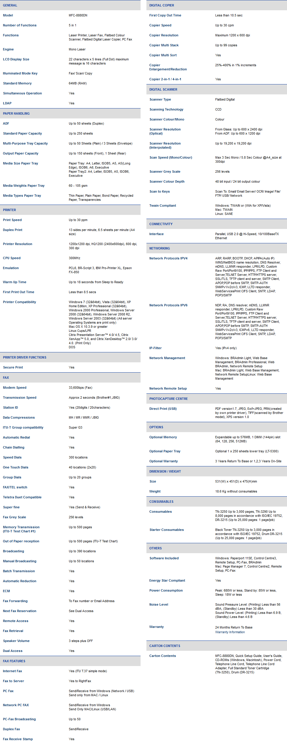 Buy Brother MFC-8880DN Multi-Function Printer [MFC-8880DN] | PC Case ...