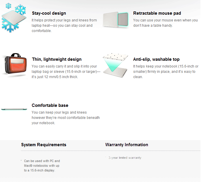 Buy Logitech N315 Portable Lapdesk [939000187] PC Case Gear Australia