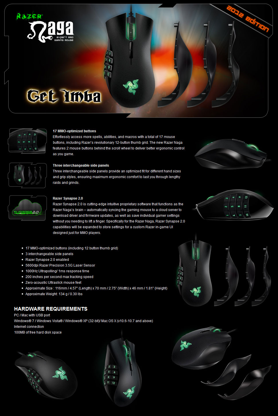 Buy Razer Naga V2 Edition Mouse Rz Naga V2 Pc Case Gear Australia