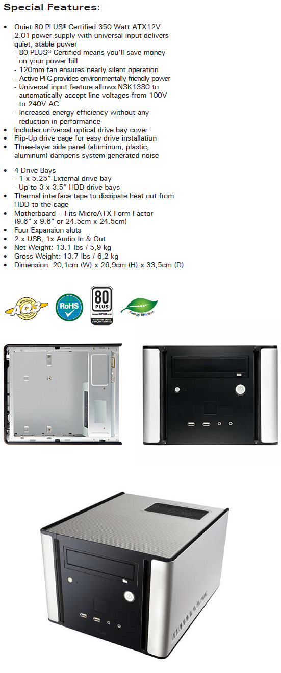 Buy Antec NSK1380 Mini Cube [NSK1380] | PC Case Gear Australia