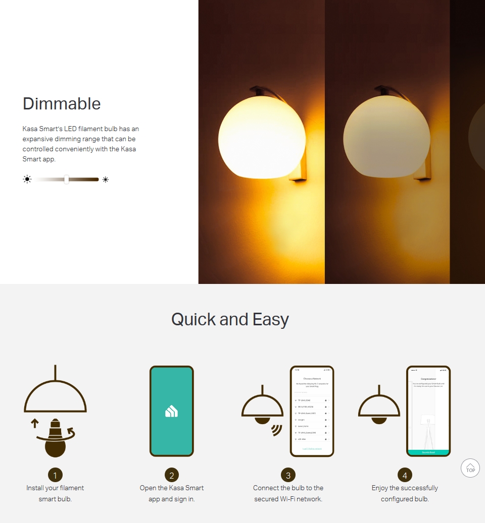 TP-Link KL50 Soft White Filament Smart Wi-Fi LED Bulb TP-Link KL50 Soft White Filament Smart Wi-Fi LED Bulb featrues 4