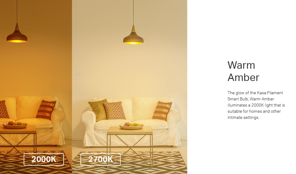 TP-Link KL60 Warm Amber Filament Smart Wi-Fi LED Bulb TP-Link KL60 Warm Amber Filament Smart Wi-Fi LED Bulb features 2
