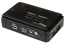 StarTech 2 Port Black USB KVM Switch Kit with Cables