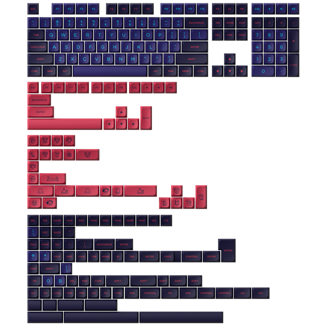Buy Akko Neon PBT Keycaps MDA 227 Keys [6925758621373] PC Case Gear