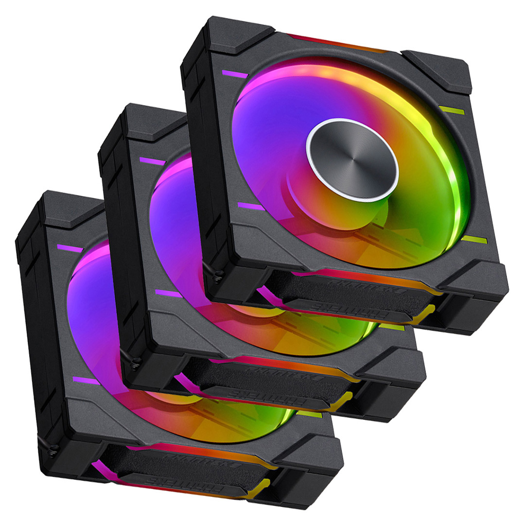 Phanteks T30 PWM 120mm - Pack Da 3 Ventole Per PC Ad Alte Prestazioni - Telaio Da 30mm In LCP - Profili Integrati (Silenzioso/Bilanciato/Prestazioni) - PH-F120T30-BG-3P
