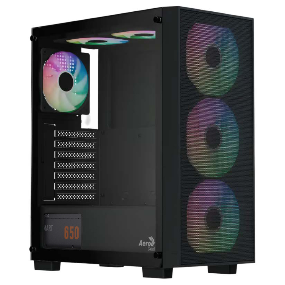 Aerocool B509A Flow TG Mid Tower Case with 650W PSU Black