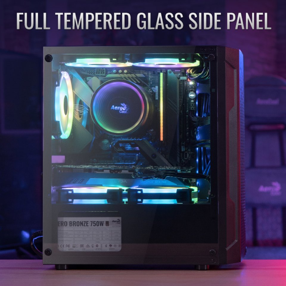 Buy Aerocool Trinity Mini mATX RGB Tempered Glass Case [AERTRINITYMINIGBKV2] PC Case Gear