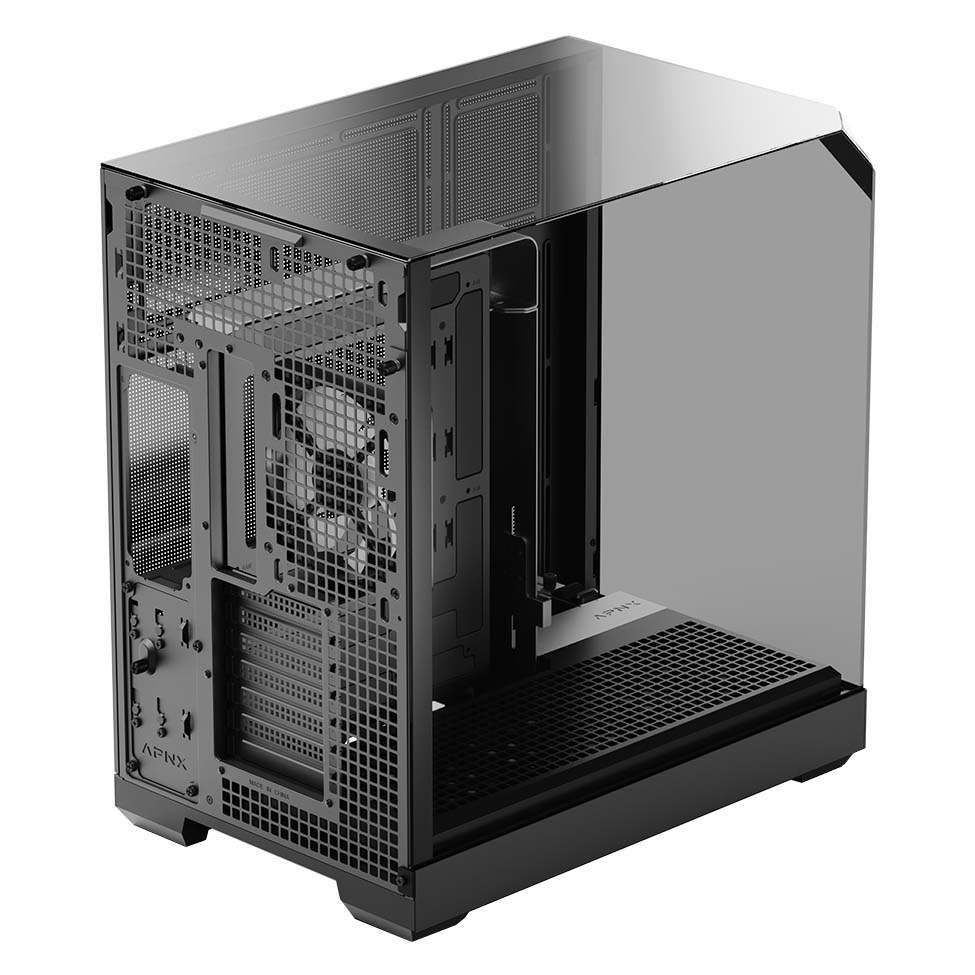 Buy APNX V2 Glass Panoramic Mid Tower Case Black [APNX-V2-BK] | PC Case ...
